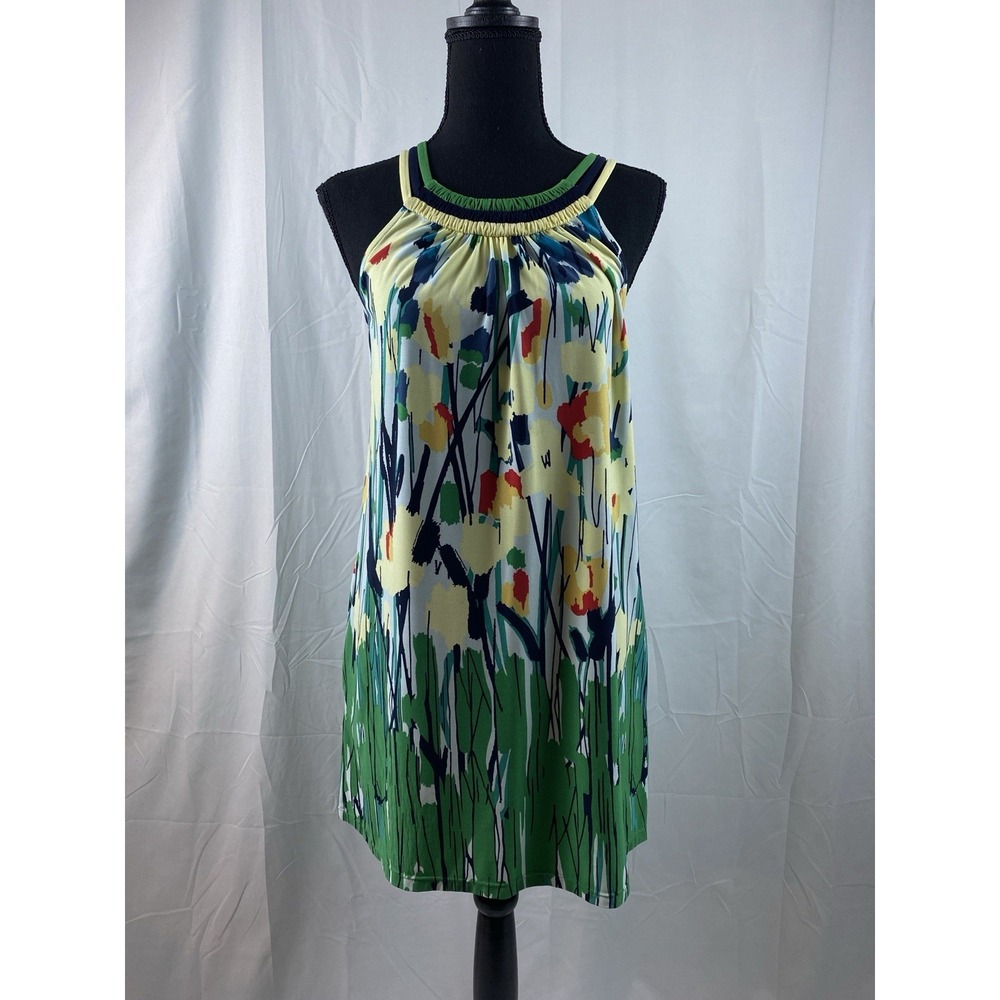 BCBG MAXAZRIA Floral Halter Mini Dress Pockets‎ Spaghetti Straps Petites Small